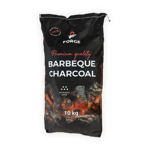 Forge medžio anglis, 10 kg juodas maišas su užrašu „BARBEQUE CHARCOAL“