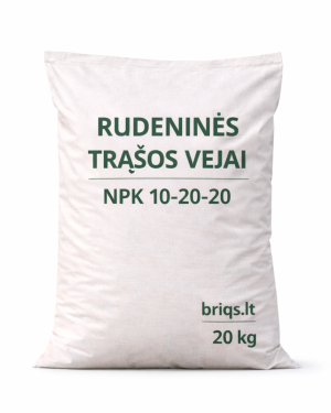Rudeninės trąšos vejai NPK 10-20-20 20 kg pakuotėje